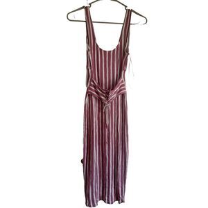 Love‎ Tree dusty rose and white stripe long mid tie dress